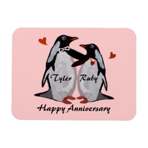Íman Ímã feliz do prêmio do amor do pinguim do