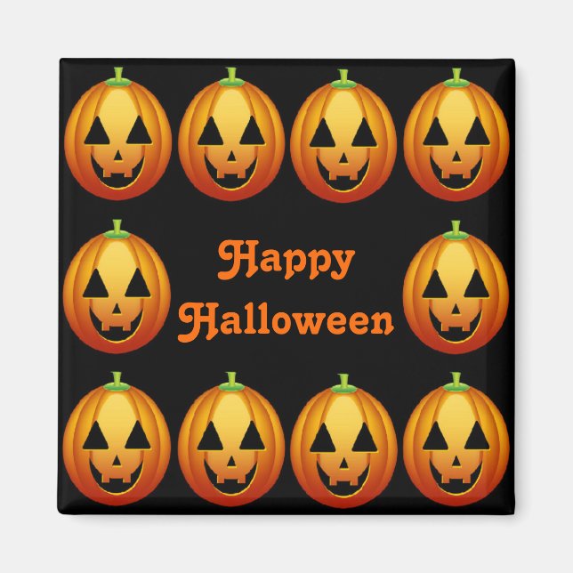 Íman Ímã Feliz Halloween Abóboras (Frente)