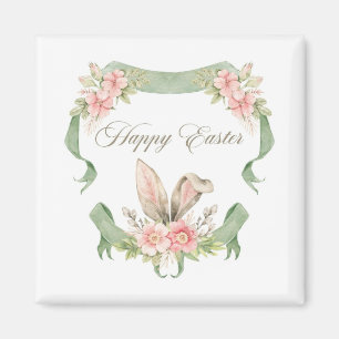 ÍMAN ÍMA FELIZ PASCOA COELHO FLORAL AQUARELA