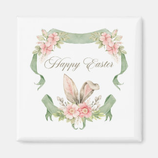 ÍMAN ÍMA FELIZ PASCOA COELHO FLORAL AQUARELA