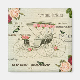 Íman Ímã feminino vitoriano vintage com flores