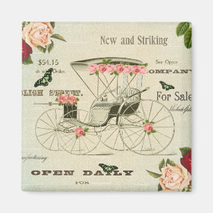 Íman Ímã feminino vitoriano vintage com flores