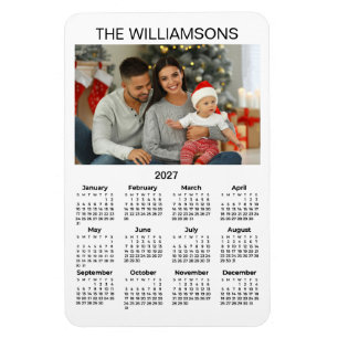 Íman ÍMÃ FLEXÍVEL Calendário 2027 Foto da Família Nome