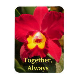 Íman Ímã Flexível de Orquídea Vermelha e Amarela Person