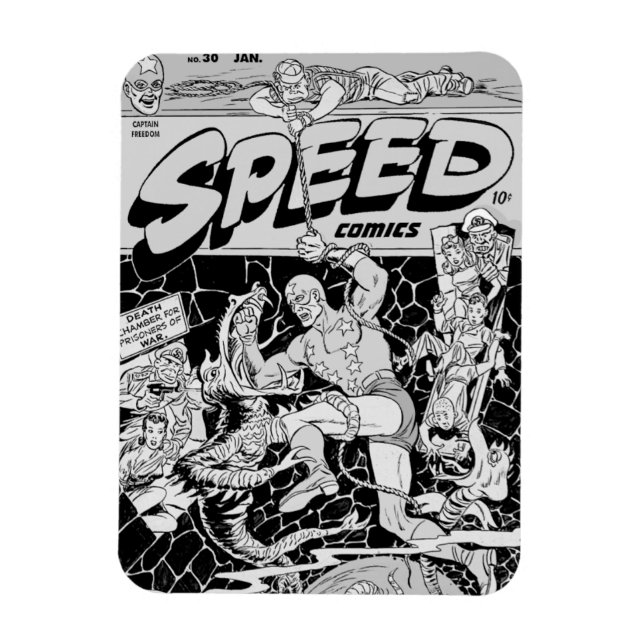 Íman Ímã Flexível de Quadrinhos SPEED dos Anos 1940 (Vertical)