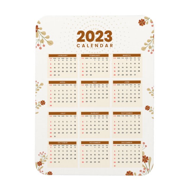 Íman Ímã Flexível MINI CALENDAR 2023 (Vertical)