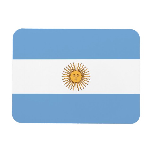 Íman Imã flexível patriótica com bandeira da Argentina (Horizontal)