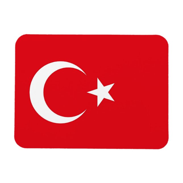 Íman Imã flexível patriótica com bandeira da Turquia (Horizontal)