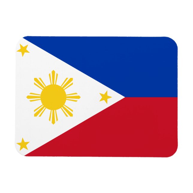 Íman Imã flexível patriótica com bandeira das Filipinas (Horizontal)