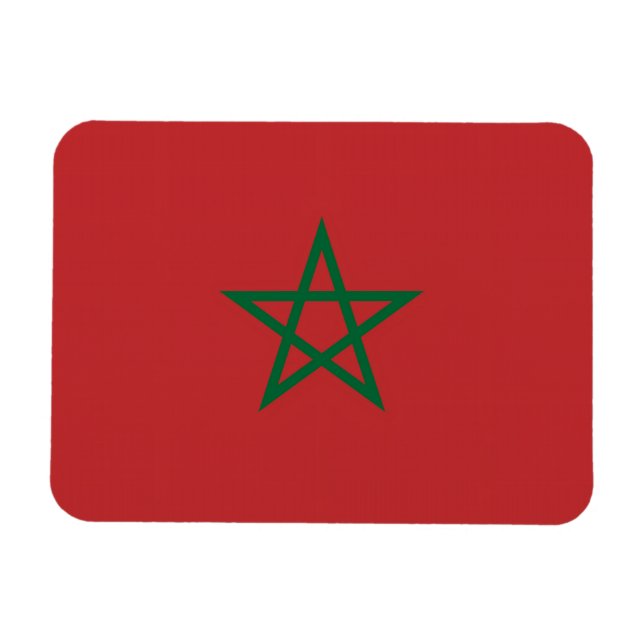 Íman Imã flexível patriótica com bandeira de Marrocos (Horizontal)