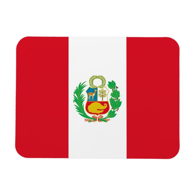 Íman Imã flexível patriótica com bandeira do Peru (Horizontal)