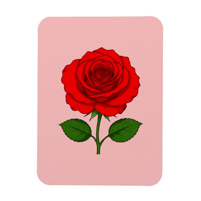 Íman Ímã Flexível Rosa Vermelha (Vertical)