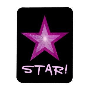 Íman Ímã flexível 'STAR!' Preto Estrela Rosa