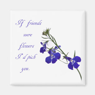 Íman Ímã floral azul da amizade