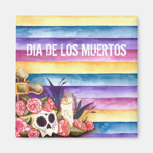 Íman Ímã floral de Crânio Diâmetro de los Muertos