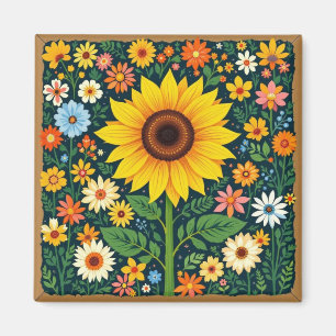 Íman Ímã floral de girassol