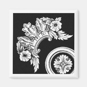 Íman Ímã floral gótico da guarnição