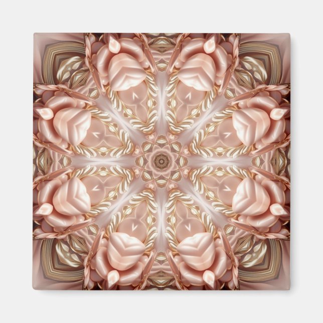 Íman Ímã Floral Laranja Pêssego Elegante (Frente)