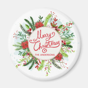 Íman Ímã floral personalizado do Natal da grinalda