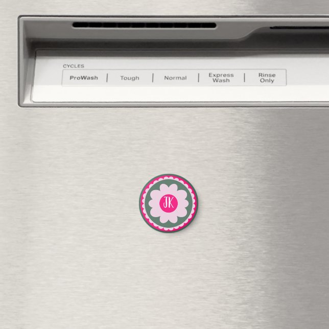Íman Ímã Floral Rosa Personalizado (In Situ (Dishwasher))