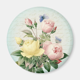 Íman Ímã floral rosa vintage