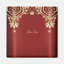 Íman Ímã Floral Vermelho Dourado Moderno