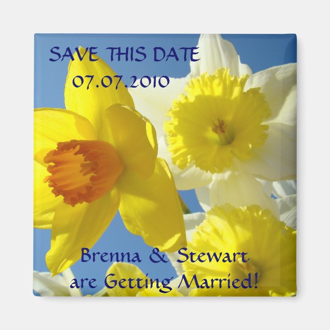 Íman Ímã Flores de Narciso na Primavera Salve esta Data (Frente)