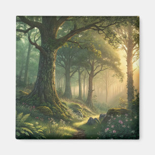 Íman Ímã Floresta Vista da Natureza 2in Design Retangul