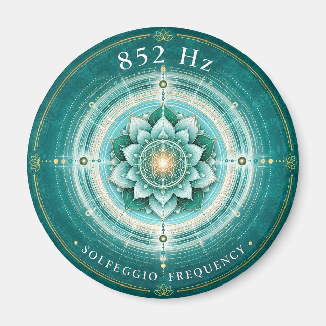 Íman Ímã Frequência Solfeggio 852 Hz | Flor da Vida (Frente)