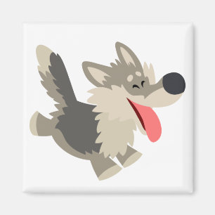 Íman Ímã Frolicsome bonito do lobo dos desenhos