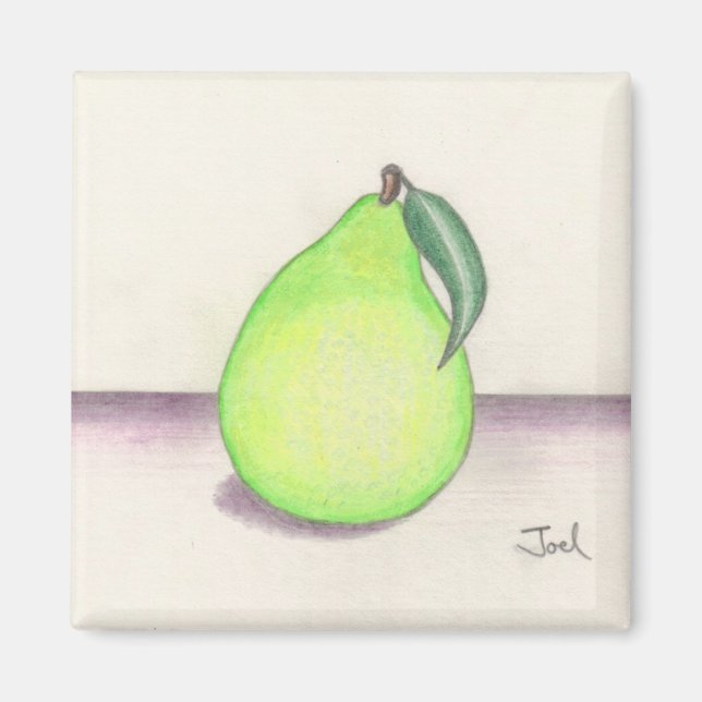 Íman ímã FRUITY PEAR (quadrado) (Frente)