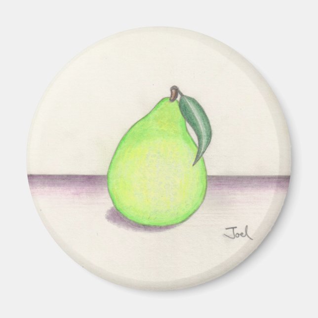 Íman ímã FRUITY PEAR (redondo) (Frente)