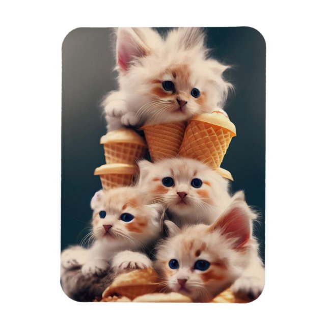 Íman ímã gatinhos e sorvetes (Vertical)