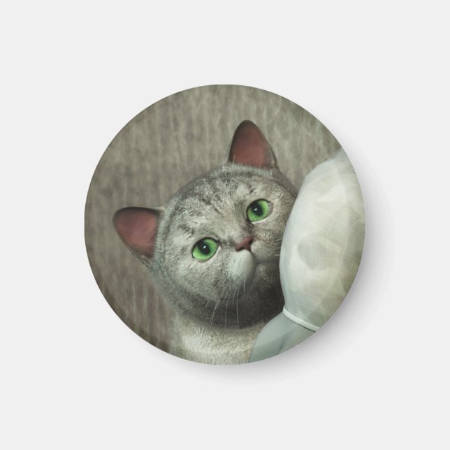 Íman Ímã Gato Cinza 1 (Frente)
