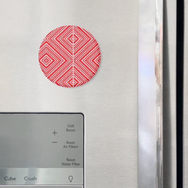 Íman Ímã Geométrico Vermelho | Acento Moderno Ousado (In Situ (Fridge))
