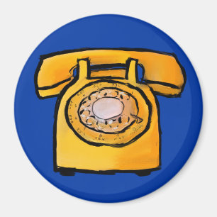 Íman Ímã giratório amarelo do telefone