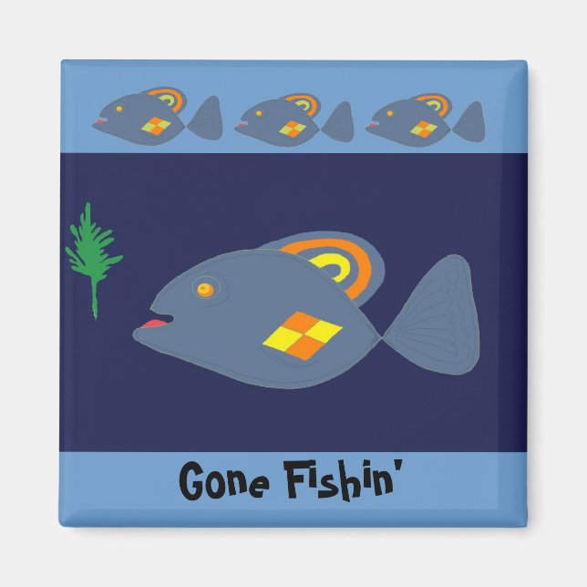 Íman Ímã Gone Fishin' (Frente)