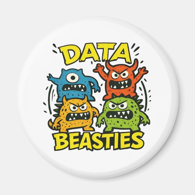 Íman Ímã Growly Data Beasties (Frente)