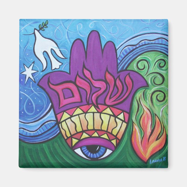 Íman Ímã Hamsa da Paz (Frente)