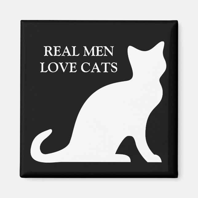 Íman Ímã homens de verdade amam gatos (Frente)