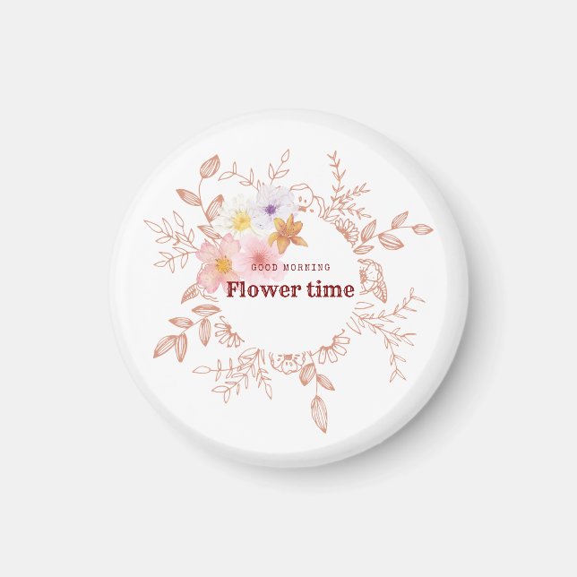 Íman Ímã | Ímã de Geladeira Tempo de Flor Botânica (Frente)