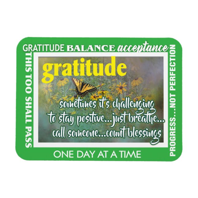 Íman ímã inspirador de gratidão (Horizontal)