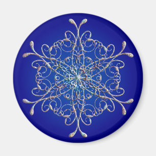 Íman Ímã iridescente azul do floco de neve