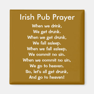 Íman Ímã irlandês da oração do bar