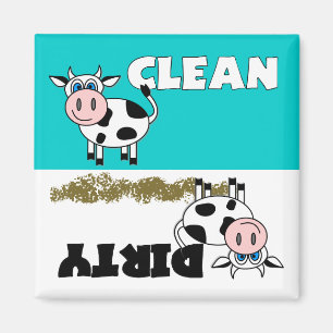 Íman Ímã limpo/sujo da vaca feliz da máquina de lava
