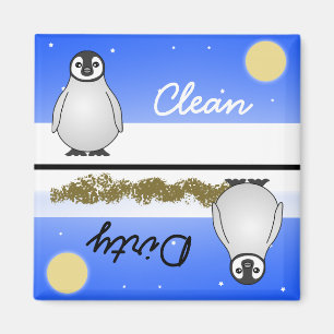 Íman Ímã limpo/sujo do pinguim bonito da máquina de