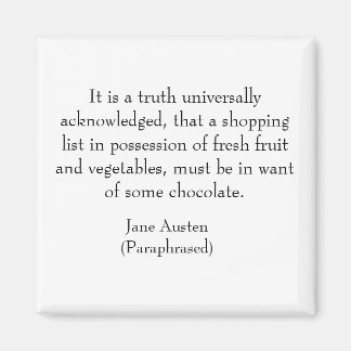 Íman Ímã Lista de Compras de Jane Austen