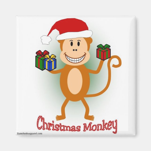 Íman ímã Macaco de Natal (Frente)