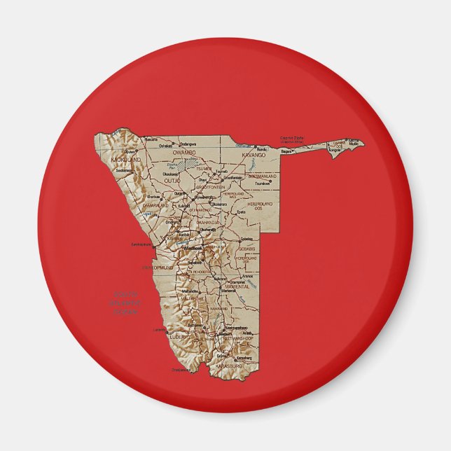 Íman Ímã Mapa da Namíbia (Frente)