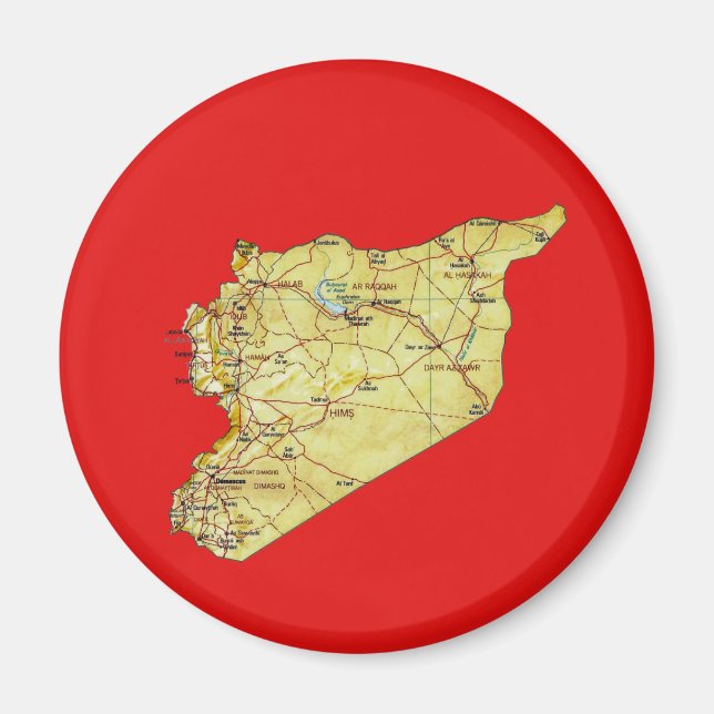 Íman Ímã Mapa da Síria (Frente)
